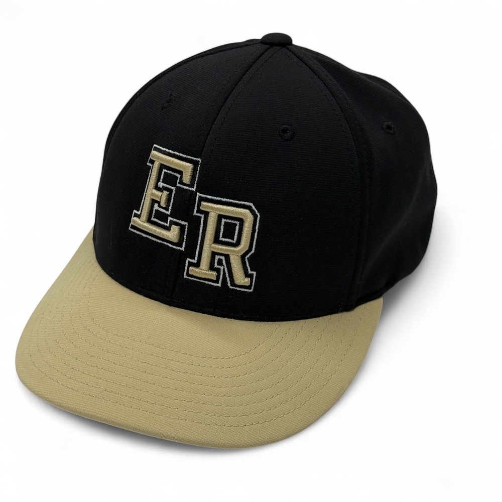 Richardson PTS 20 Black Beige Baseball Cap Fitted Hat L/XL ER Logo